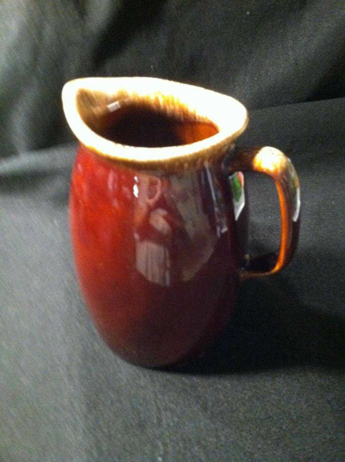 Vintage Hull Brown Drip Pottery Cream Pitcher 6.5