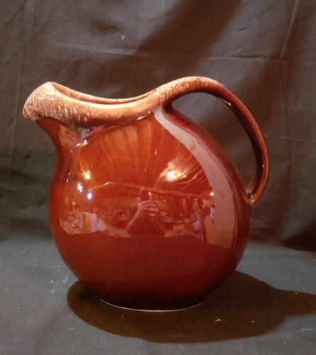 Vintage Hull USA Pottery Oven Proof Brown Drip Glaze Pitcher