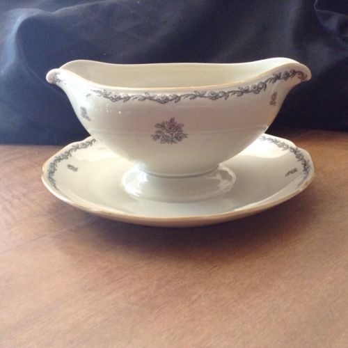 Tirschenreuth  Bavaria Black Rose Gravy Boat Porcelain Sauce Boat Germany