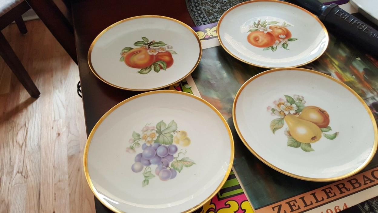 Set of 4 Antique Hutschenreuther Selb LHS Bavaria Germany Pasco Plates