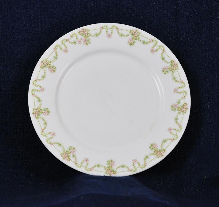 Antique P T Bavaria Porcelain Plate ~ Hand Painted ~ Vine Swags, Roses on Border