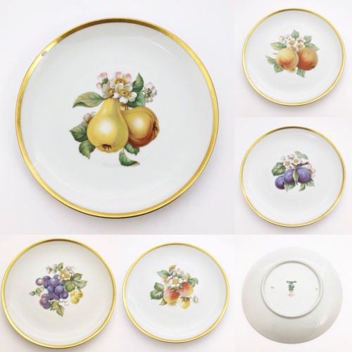 Vintage  Decorative Fruit Plates Hutschenreuther Grape Pear Strawberry PASCO 8