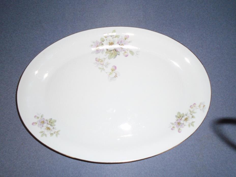 TIRSCHENREUTH china APPLE BLOSSOM #33  1724 white OVAL PLATTER 13-1/4