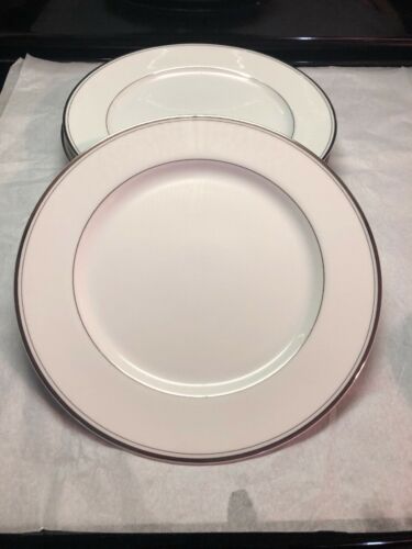 Set Of 4 Imperial China Sincerity Dalton Japan 10 1/4 Dinner Plates Silver Rim