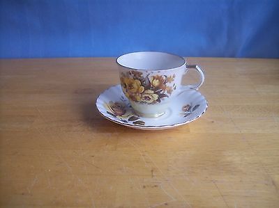 Royal Imperial Cup And Saucer Yellow Roses Floral Design