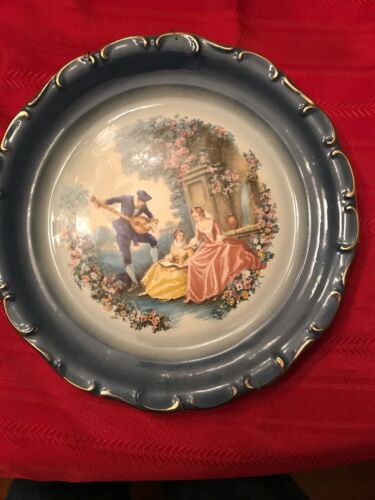 Imperial Pottery Decorative Victorian 11 Inch Plate Joplin Missouri Gold Rim