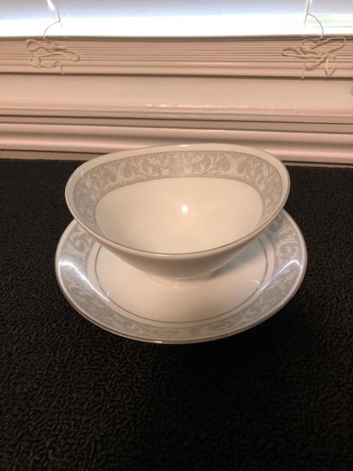 Whitney by Imperial China Japan Gravy Boat with attached plate pre-owned