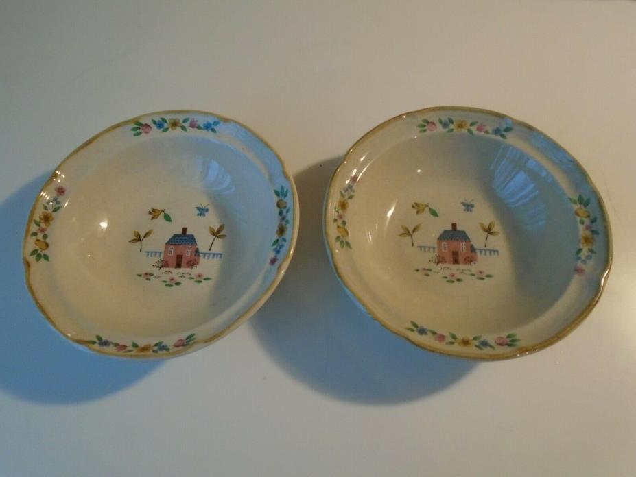 2  Vintage International Tableworks 7''Cereal Soup Bowl Stoneware Heartland 7774