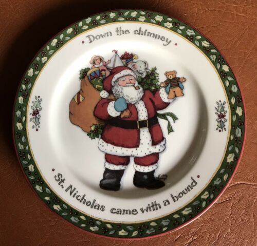 INTERNATIONAL CHINA CHRISTMAS STORY SALAD PLATE - MINT