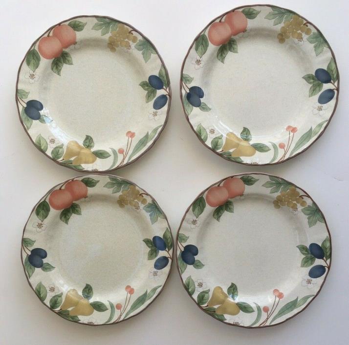 Mikasa Country Classics Fruit Panorama China 4 Salad Plates- EXCELLENT Condition