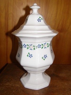 Iroquois China Periwinkle Pattern Covered Candy Dish Unique!