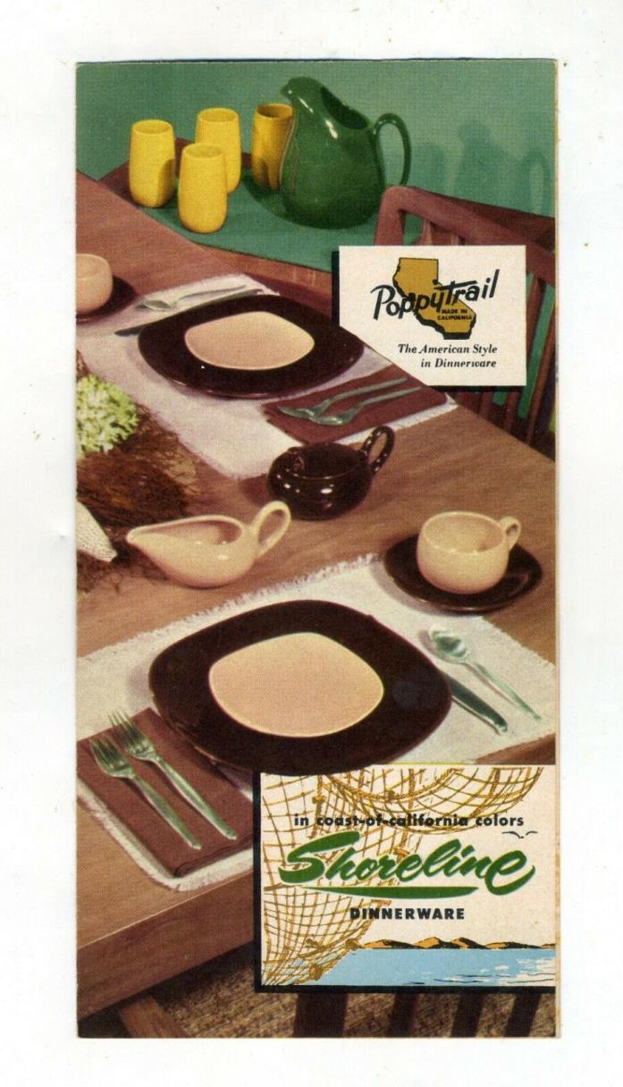 Shoreline Poppytrail Advertising Metlox Brochure Mid Century Dinnerware 1950