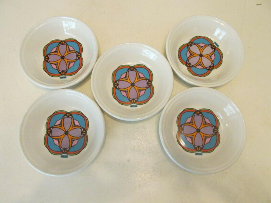 Vintage 5 Pc Bowl Set PETER MAX Clover Iroquois China Syracuse NY