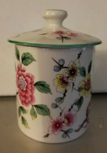 Vintage JAMES KENT Old Foley FLORAL Lidded Jelly Jam Condiment Jar England