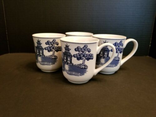 Johnson Brothers England set of 4 Willow Blue mugs.  Excellent condition.