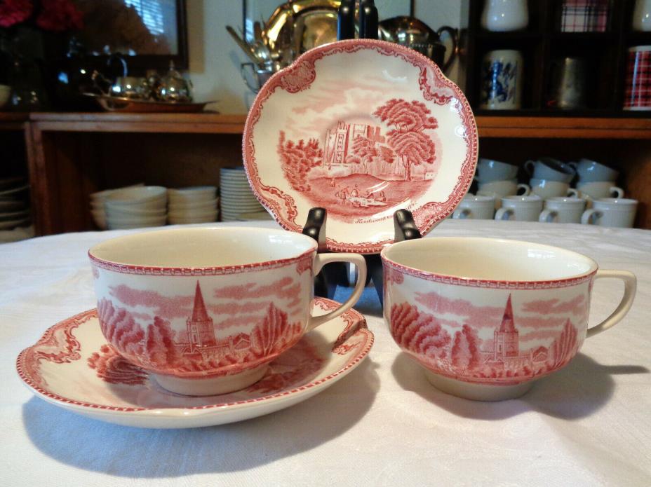 Johnson Brothers OLD BRITAIN CASTLES PINK (MADE IN ENGLAND) Cup & Saucer 2 SETS