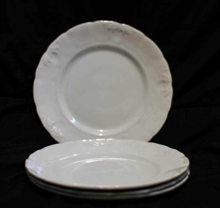Johnson Bros. Royal Ironstone set of 4 plates made in England white floral