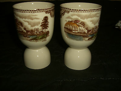 Set of Two Johnson Brothers Olde English Castles Ludlow Nottingham Egg Cups