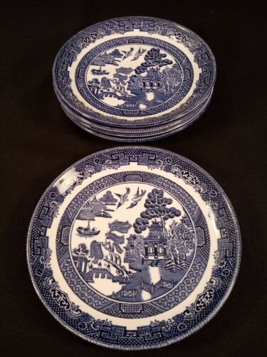 5 Johnson Brothers Blue Willow Saucers