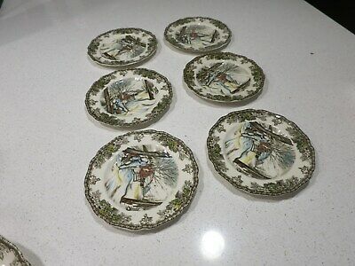 JOHNSON BROTHERS FRIENDLY VILLAGE LOT OF 6 BREAD PLATES