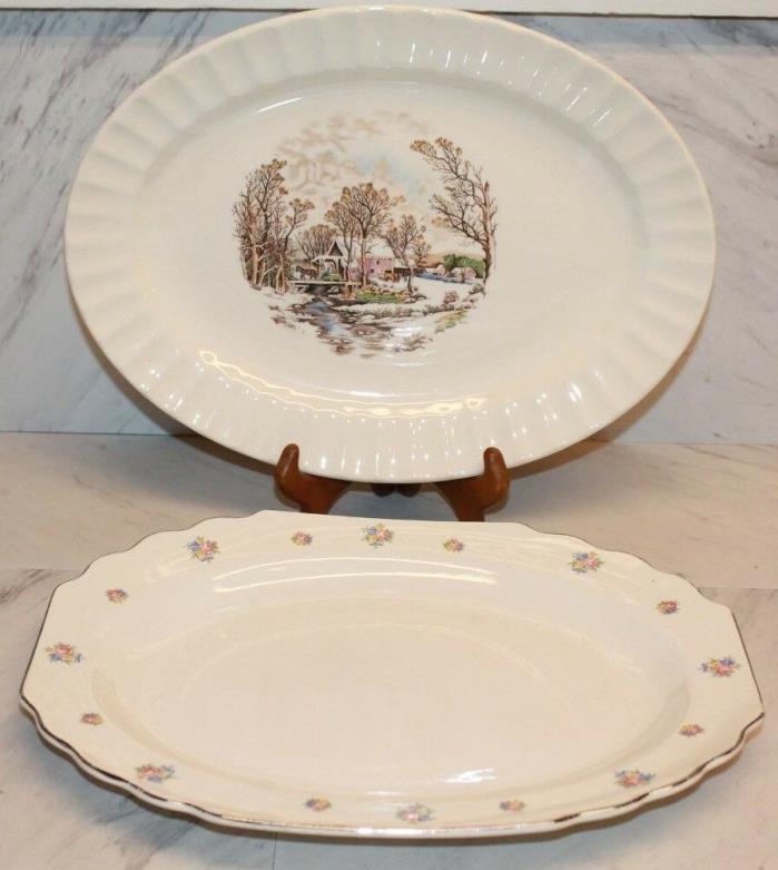 Platters Lot of 2, WS George Lido white, Edwin Knowles Homestead 46-9
