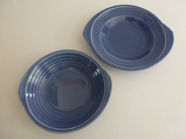 2 Vintage Edwin M Knowles China Co Blue Bowls Yorktown Shape Art Deco