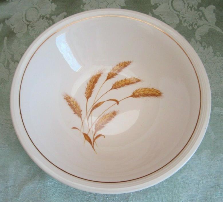 Edwin M Knowles China Wheat Pattern Gold Rim Vegetable Serving Bowl 9