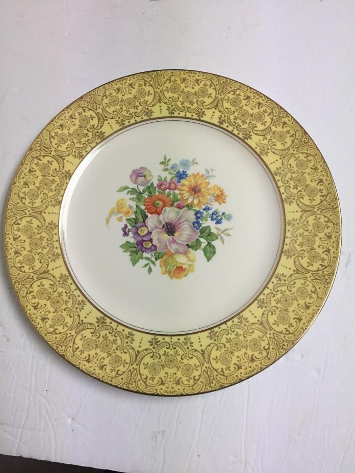 Edwin M Knowles Floral and Yellow gold Lace Pattern color plate, China Co # 40-7