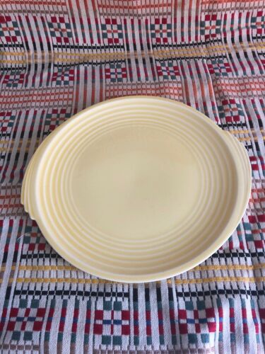 Vintage Edwin M Knowles Yellow Cake Chop Plate Platter Yorktown Style 1939 USA