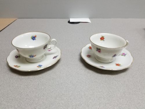 2 KM Floral Cups & Saucers+