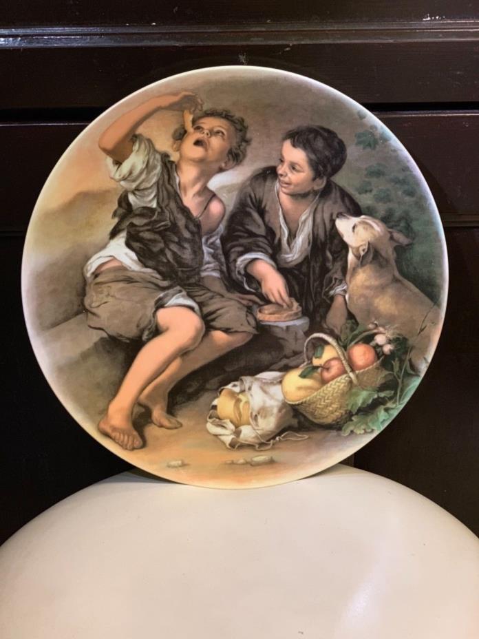 RARE KPM 11.5” Charger Wall Cabinet Plate After Murillo Boys Eating Fruit Gift 2