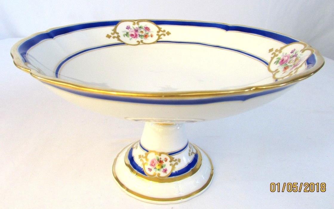Antique KPM Royal Porcelain Berlin Blue Gold 1849-1870 Pedestal Plate