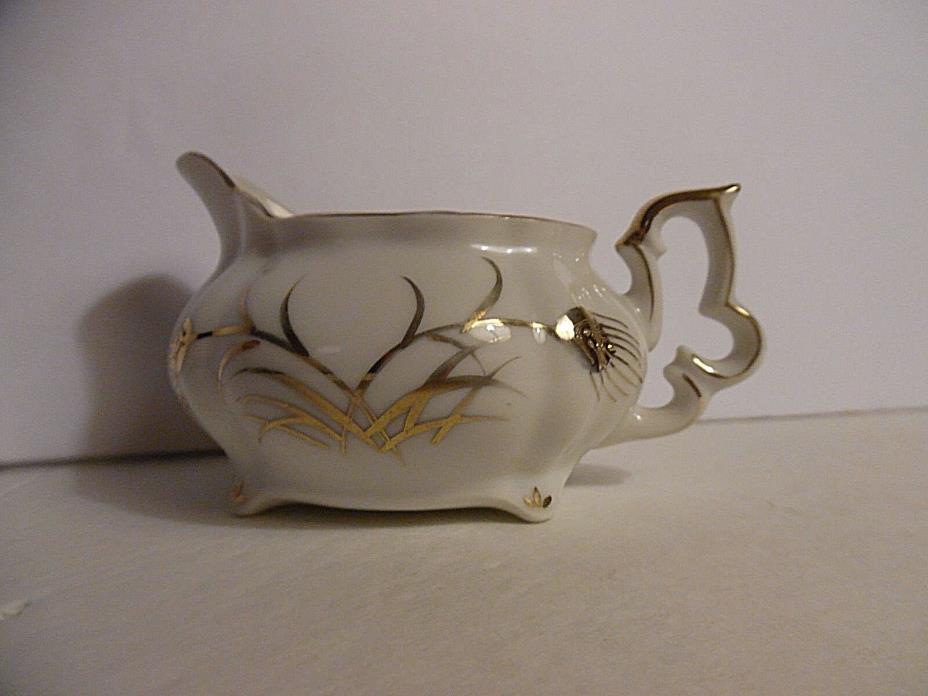 Vintage Lefton China Hand Painted Ceramic Creamer #20120 Gold Wheat