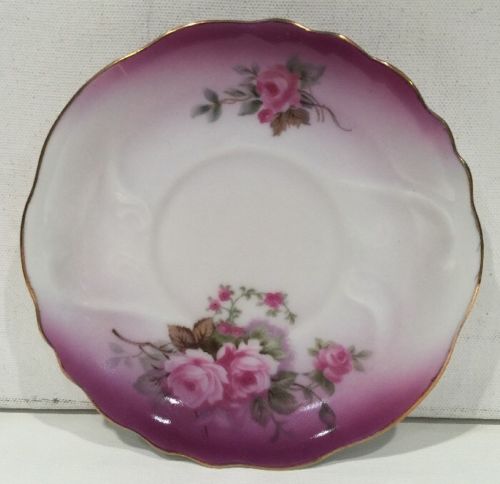 Lefton China Saucer Porcelain Hand Painted # 2758CS Flower Design Collectible