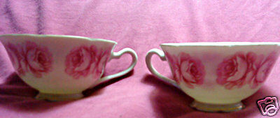TWO Vintage Lefton China - Hand Painted - Gold Trimmed  -Tea/Coffee Cups