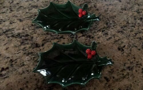 Vintage leftons 1347 Christmas holly dish set made in japan!