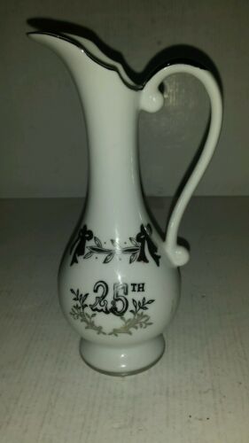 LEFTON 25TH ANNIVERSARY HAND PAINTED IN JAPAN SMALL PITCHER VASE