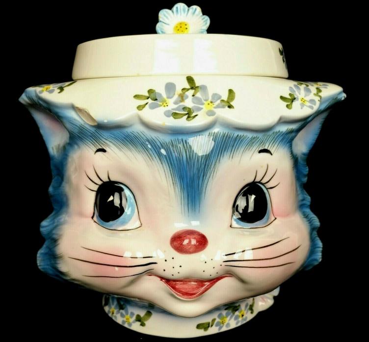 Vintage Lefton Miss Priss Kitty Cat Head Cookie Jar Ceramic Japan MR7871
