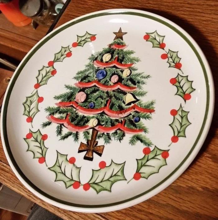 Vintage Geo.Z. Lefton 1096 N Christmas Tree Plate