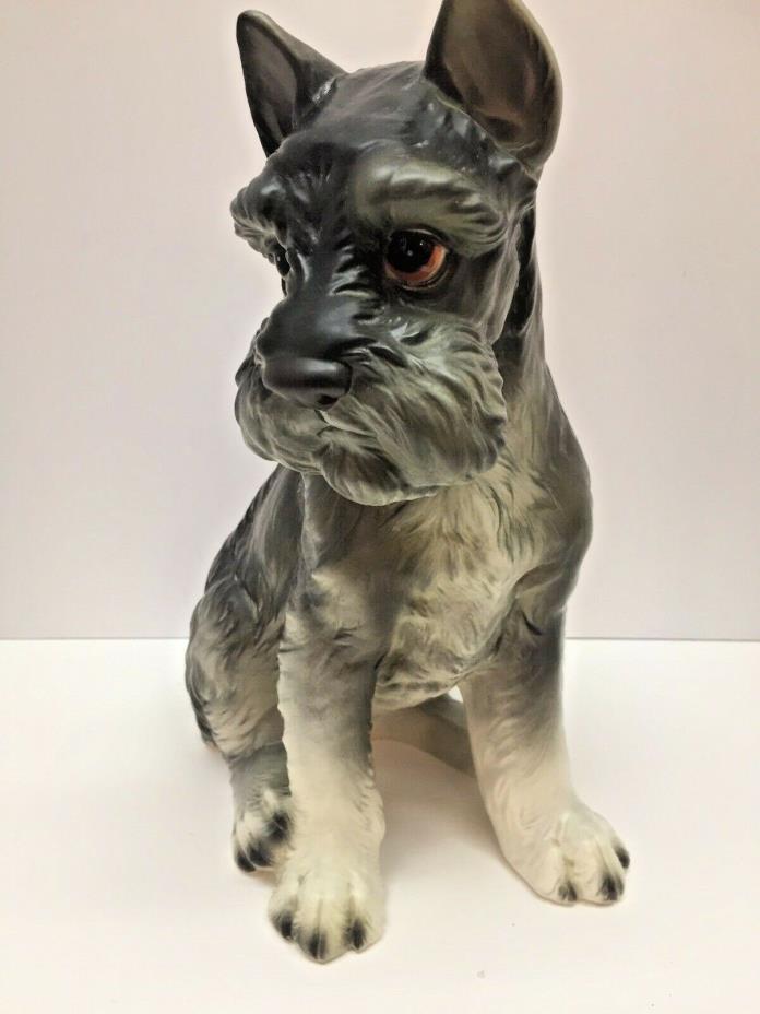 Vintage Mid Century Japan Statue Lefton Porcelain Schnauzer Dog Figure 11