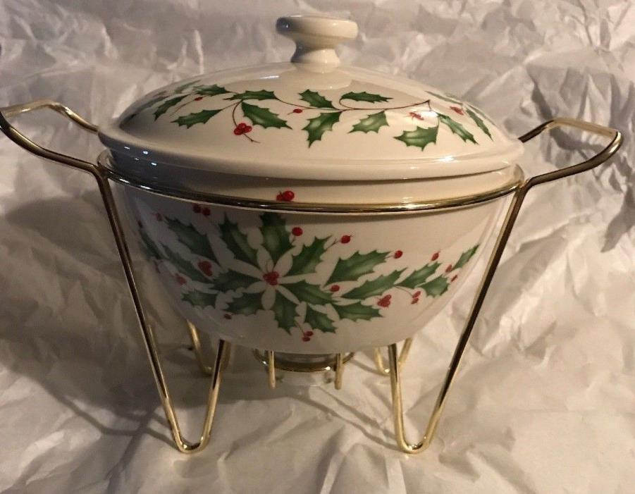 Lenox Dimensions Collection Holiday Chafing Warming Dish with Lid 1 qt