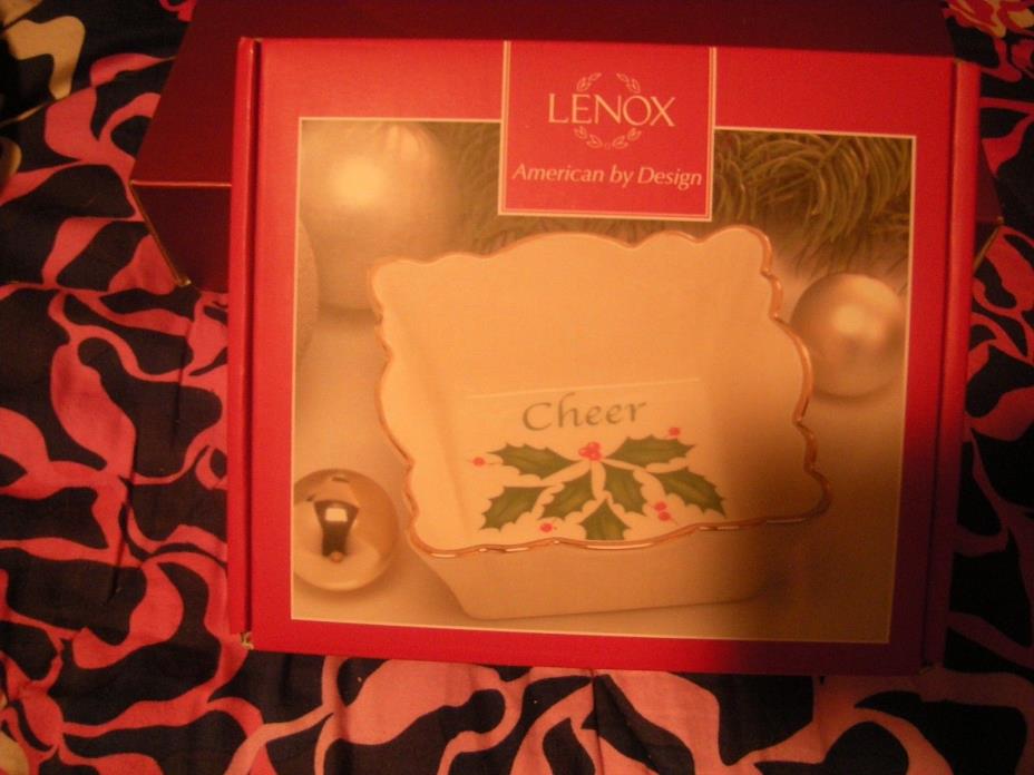 Brand New Lenox Square Fluted Dish Cheer