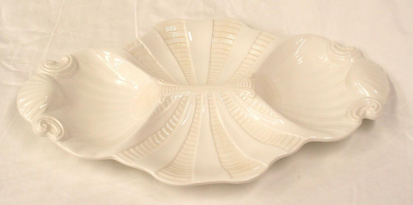 Lenox BUTLER'S PANTRY 18” 4 Part server white cream ceramic shell beach ocean
