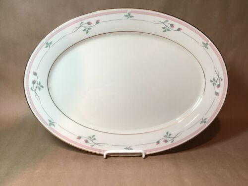 Lenox ROSE MANOR 16” Oval Serving Platter Pink Roses