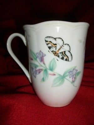 Lenox Monarch coffee cup Butterfly and flowers