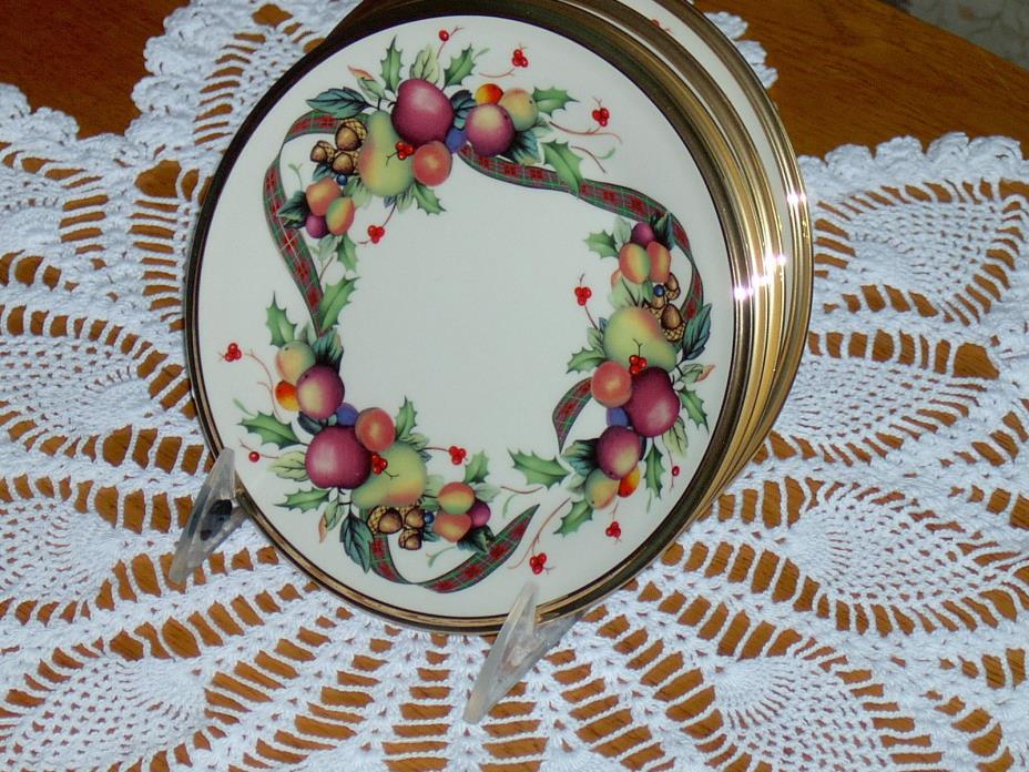 4 Lenox Holiday Tartan  bread & butter plates new w/ labels first quality!