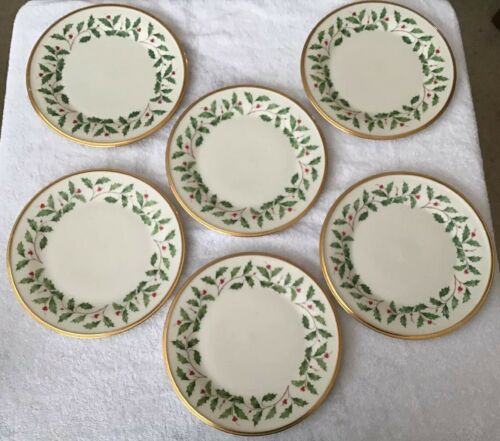 Lenox ~ Dimension Collection ~ HOLIDAY SALAD 8” Plates ~ Set of 6