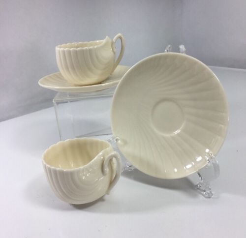 2 Vintage LENOX #8 Shell Demitasse Cup & Saucer Sets Art Ware  Early Green Mark