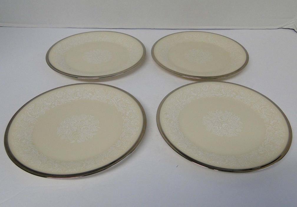 Lenox China   MOONSPUN 4 Bread and Butter Plates  c. 1968 EXCELLENT