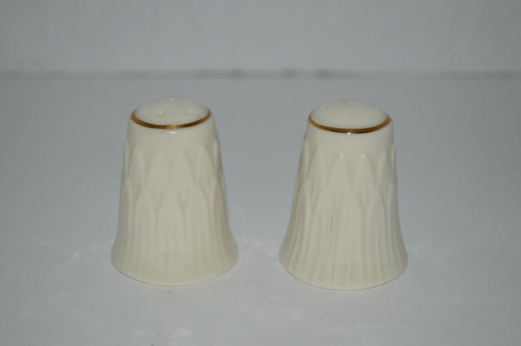 Vintage Lenox Bone China Gold-rimed Small Individual Salt and Pepper Shakers